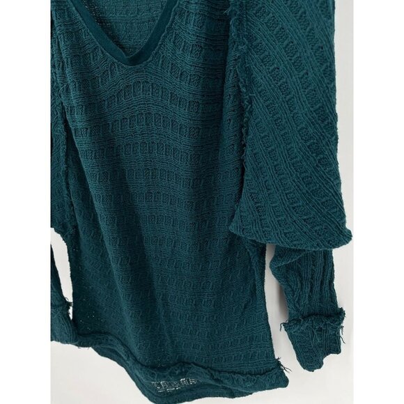 Free people Thein's Hacci Sweater Green Loose Knit Dolman Sleeve We The Free - Picture 5 of 10